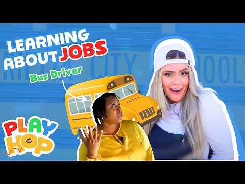 Community helpers for kids | BUS DRIVER Terri Anderson w/ SayHop | PlayHop Jobs: Bus Driver