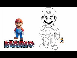 How to Draw Mario from The Super Mario Galaxy Movie 🍄✨ (Easy Step-by-Step for Beginners!)