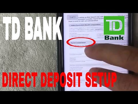 ✅ Setup TD Bank Direct Deposit 🔴