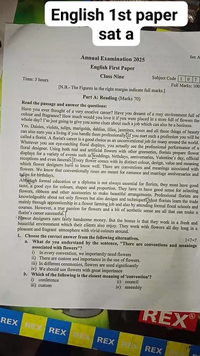 English 1st paper sat a | BD Stream