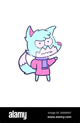 radioactive glowing animation of cute wolf Stock Video Footage - Alamy