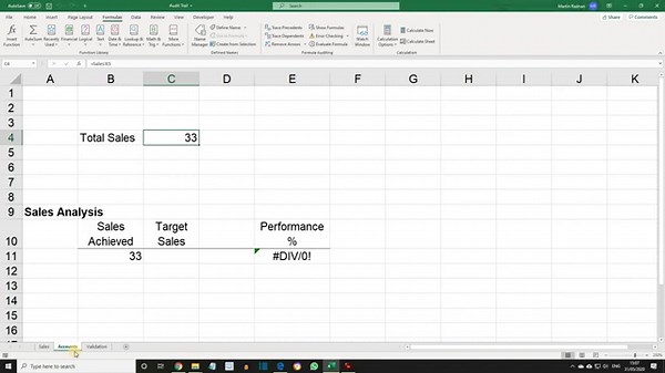 ECDL Advanced Excel Lesson 90 Tracing Dependents