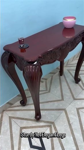 Wooden Twist Furzy Hand Carved Console Table | Teak Wood Royal Entryway Table for Luxury Home Décor