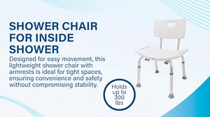 Carex Shower Chair for Inside Shower, Shower Chair for Elderly and Disabled, Shower Chair for Inside Tub, Shower Seat for Inside Shower, Bath Bench and Shower Stool