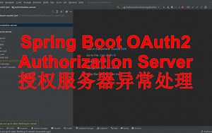 Spring Boot OAuth2 Authorization Server 授权服务器异常处理