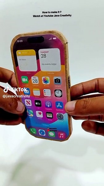 DIY Cardboard crafts . Toys iPhone 15 pro with cardboard and paper craft . Real life 😍 How to make it ? watch at Youtube Java Creativity Thank you 👍 #diy #craft #crafts #howto #how #handmade #homemade #creative #ideas #miniature #telephone #telephones #iphone #apple #howtotiktok #howtomake #reality #reallife #diyproject #craftsman #tiktokusa #diycraft #making #phone #tiktokindia #tiktokdiy #diyprojects #paper #papercraft #cardboard #cardboardcrafts #toys #kidsoftiktok #kid #kidstiktok #kidstoy