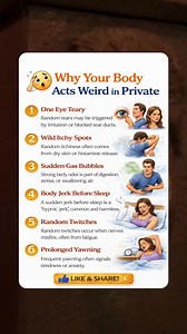 Ever notice your body does the strangest things when you’re alone — 😌🧠 random noises, odd movements, sudden urges, deep sighs, or behaviors you’d never do in public? You’re not broken. You’re relaxed. In this video, we explain why your body acts weird in private, how your nervous system switches modes when you feel safe, and why these “weird” behaviors are actually signs your body is self-regulating. #BodyFacts #HumanBehavior #PsychologyFacts #WeirdButNormal #MindBody #CuriosityContent #DidYou