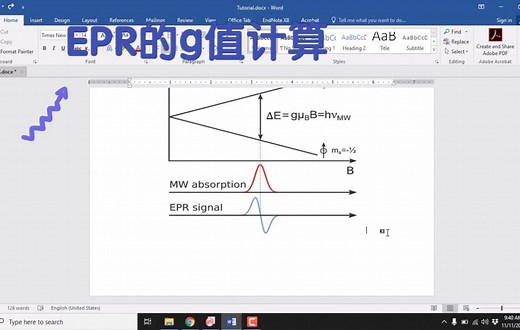 用origin计算EPR的g值