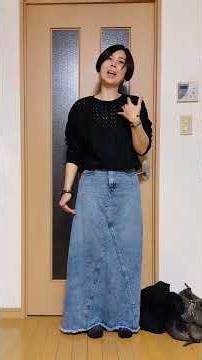 【ただいま】22thNov. #今日のコーデ #OOTD #暖かい日 #セーター #デニムスカート #マキシスカート #今日もお疲れ様でした #fashion #ZARA #HM #SHEIN