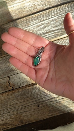 Green onyx wire wrap pendant now listed on Etsy! #jewelry