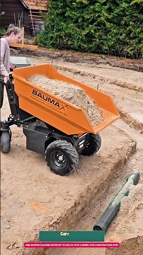 Mini Dumper Machine Moves Up to 300 kg with 4 Wheels for Construction Sites