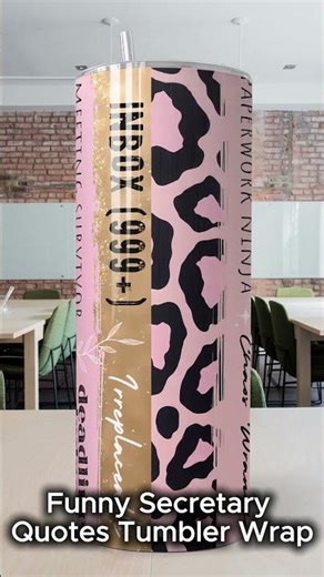 Funny Office Humor 20oz Skinny Tumbler Wrap 😂💼 | Inbox (999+) + Meeting Survivor #shorts