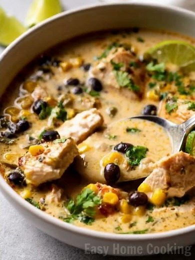Chicken, Poblano, and Black Bean Soup