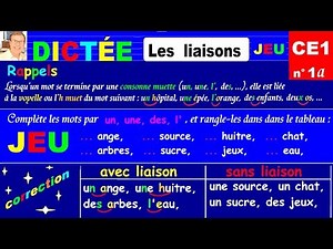 Dictée autonome CE1 -Jeu de liaisons des mots # 1a