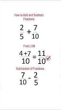 How to add and subtract fractions