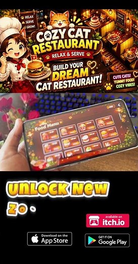 This Cat Restaurant Game Has ZERO Stress (Free on Mobile) — Cozy Cat Restaurant Simulator #ytshorts