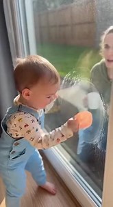 Cutie Baby Greasy windows! #mom #baby #momlove #family #mombabycare #kids #funny #cute #Amazing #love #parenthood #learn | Mom Baby Diaries