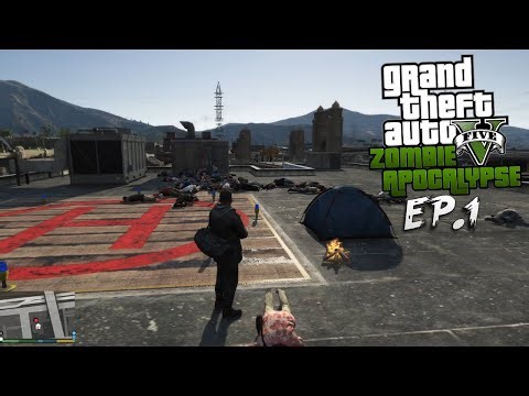 Surviving A Zombie Apocalypse In GTA 5 - ep.1 (Zombie Raid At The Police Station)