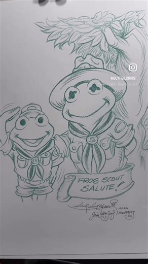 Did you know??? The Frog Scouts troop made their first appearance on The Muppet Show in 1980, where they earned their punk merit badges with a little help from guest star Debbie Harry!🤘🏻 . . #jimhensonscartoonist #jimhenson #themuppets #fyp #foryoupage