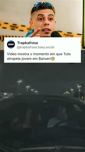 TRAP BA FRASE | MÍDIA DE TRAP 🇧🇷 on Instagram: "Um vídeo obtido pela TV Globo mostra o momento exato em que MC Tuto atropela um jovem em Barueri, na Grande São Paulo. Pelas imagens, é possível ver que o artista estava na contramão, tirando uma selfie, além de trafegar por uma área restrita a pedestres durante a gravação de um clipe musical sem autorização oficial. MC Tuto foi preso em flagrante na madrugada deste sábado (24) e teve a prisão convertida em preventiva pela Justiça após audiência 