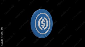 Coin (loop animation), cryptocurrency coin flip 3d animation on a transparent background, Rotating coin Digital Currency 4K