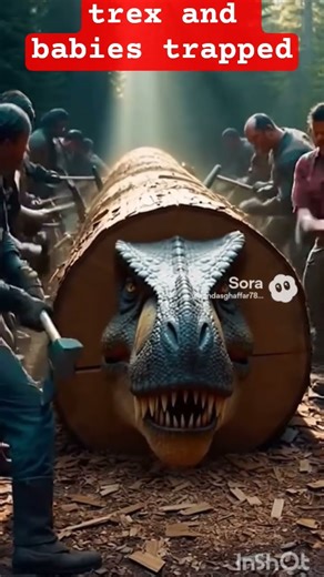 “T-REX & Babies Trapped in Log! Forest Heroes Rescue Them! 🦖 #DinoRescue #TReX #EpicAdventure”