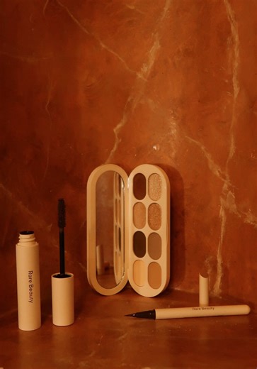 Your new eye essentials. Introducing the NEW Essential Neutrals Eyeshadow Palette, Perfect Strokes Matte Liquid Liner in Brown, and Perfect Strokes Universal Volumizing Mascara in Brown. Coming Feb 28 to the @Ulta Beauty app and March 1 at Ulta Beauty and rarebeauty.com #rarebeauty #selenagomez #neutraleyecollection #newrarebeauty