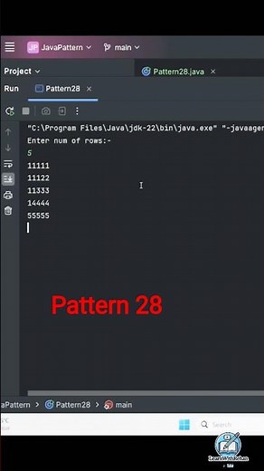 Pattern 28 #coding #learnwithrehan #java #python #pattern #numbers #numberpuzzle #shortvideo #viral