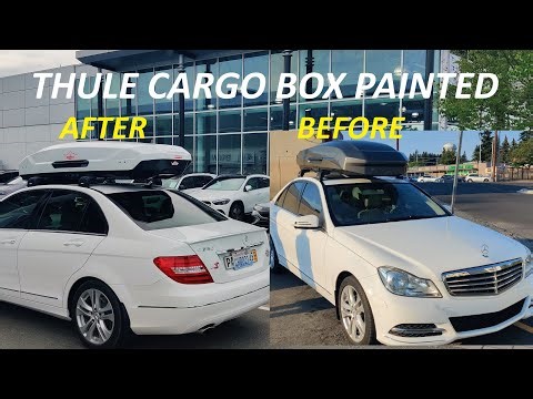 THULE Cargo Roof Box Painted White. Custom Paint Job Matching Cars Paint, Thule Motion 3 Models
