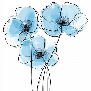 Blue Floral Clip Art, 12x Abstract Flowers PNG Clipart Set, Printable Watercolor Clip Art, Paper Crafts,digital Download,junk Journal Bundle - Etsy