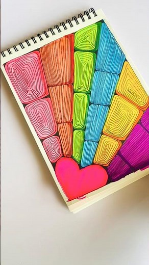 Easy zen doodle drawing 🌈tutorial #art #zentangle #shorts