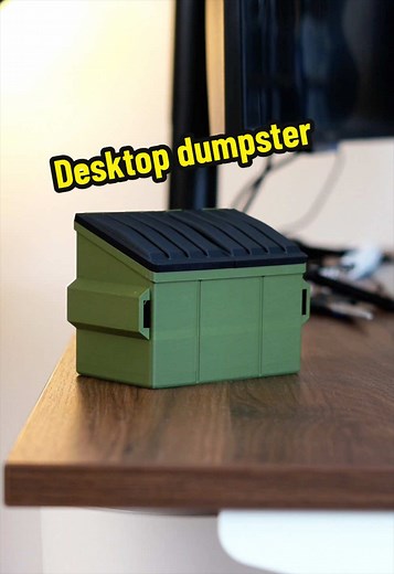 My 3D printable desktop dumpster . #3dprinting #homeoffice | 3d printing