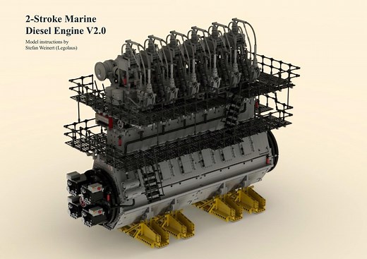 LEGO MOC-141278 2-Stroke Marine Diesel Engine (BuWizz/Infrared Version) (Technic 2023)
