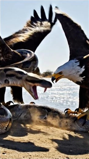 eagle attacks python #eagle #birds #shortvideo