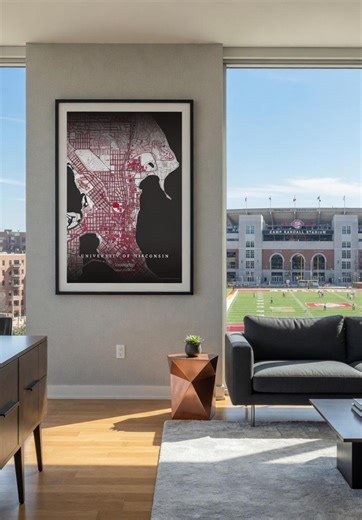 University of Wisconsin Campus Map Poster | Madison Street Map | College Graduation Gift | Wisconsin Alumni Gift | Minimalist Wall Art - Etsy