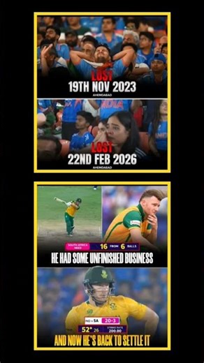 Ahmedabad Heartbreak Again – From 19 Nov 2023 to 22 Feb 2026 South Africa’s Revenge Story#naofloppa