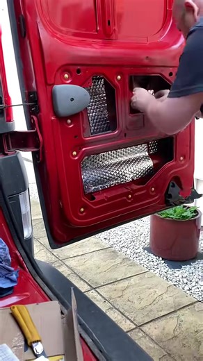 Back door cavity insulation and sound proofing #vanlife #refurbishment #selfbuild #vanconversion #van @Dodomatuk