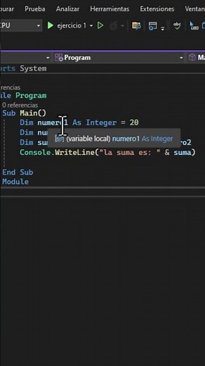 🔢 Cómo sumar dos números en Visual Basic .NET en 30 segundos 🧠|#vbnet #codig #dartuto #variables #vb