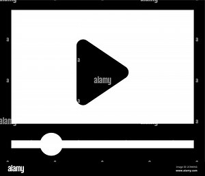 Video Player Window, Play Movie Panel. Flat Vector Icon illustration. Simple black symbol on white background. Video Player Window, Play Movie Panel s Stock Vector Image & Art - Alamy