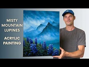 Misty Mountain Lupines STEP by STEP Acrylic Painting Tutorial