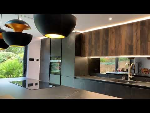 Bronze Toughened Mirror Glass Splashback | Modern Kitchen Design by CreoGlass