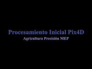 02Procesamiento inicial en Pix4D Mapper