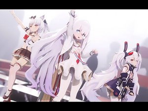 【Azur Lane MMD/4K/60FPS】Le Malin & Yukikaze & Laffey【Pico Pico Tokyo】