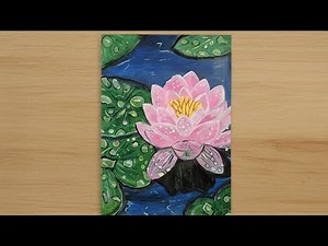 Pink Lotus Flower Painting 🪷 #flowers series #2