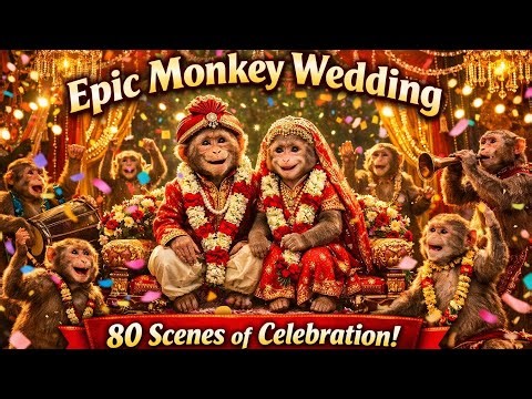 🐒🌸 "Epic Monkey Wedding Celebration – Full 80 Scenes of Fun & Rituals" 🌸🐒