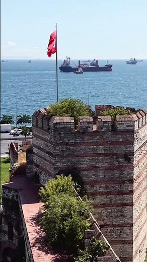 The Turkish Flag Waves Above Istanbul’s Ancient Walls 🇹🇷 | 4K Drone View