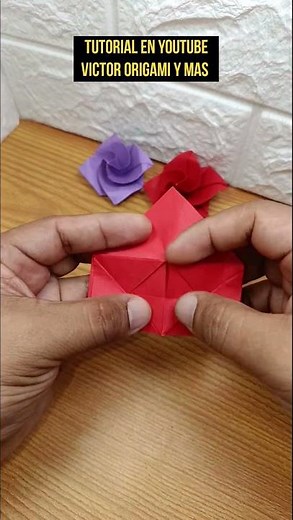 ROSA 🌹 origami video muestra (tutorial en el video relacionado) #origami #diy #arteenpapel