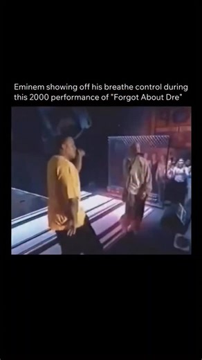 Rest is History on Instagram: "In a 2000 live performance of "Forgot About Dre," Eminem put his elite technical ability on full display, particularly his exceptional breath control. The song's rapid-fire delivery leaves almost no room to breathe, yet he executed every bar with razor-sharp clarity, never sounding rushed or out of breath. Even in a live setting-where movement, crowd energy, and pressure usually disrupt timing-Eminem stayed perfectly locked into the rhythm, hitting each syllable wi