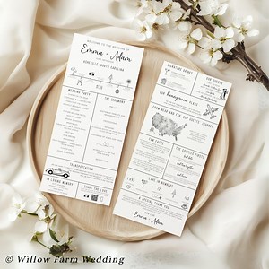 Infographic Wedding Program Template, Unique Wedding Ceremony Program, Wedding Day Timeline Program Card, Modern Infographic Program - Etsy