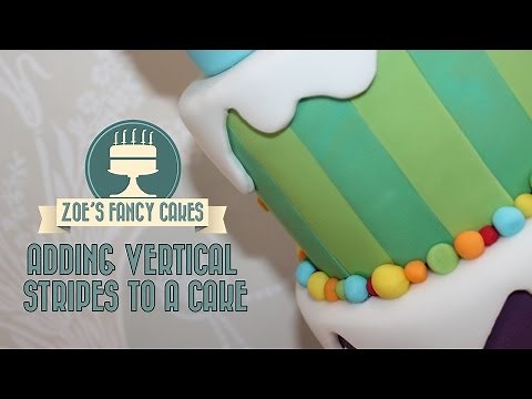 Stripy cakes: Adding vertical stripes to a cake how to make a fondant striped cake decorating